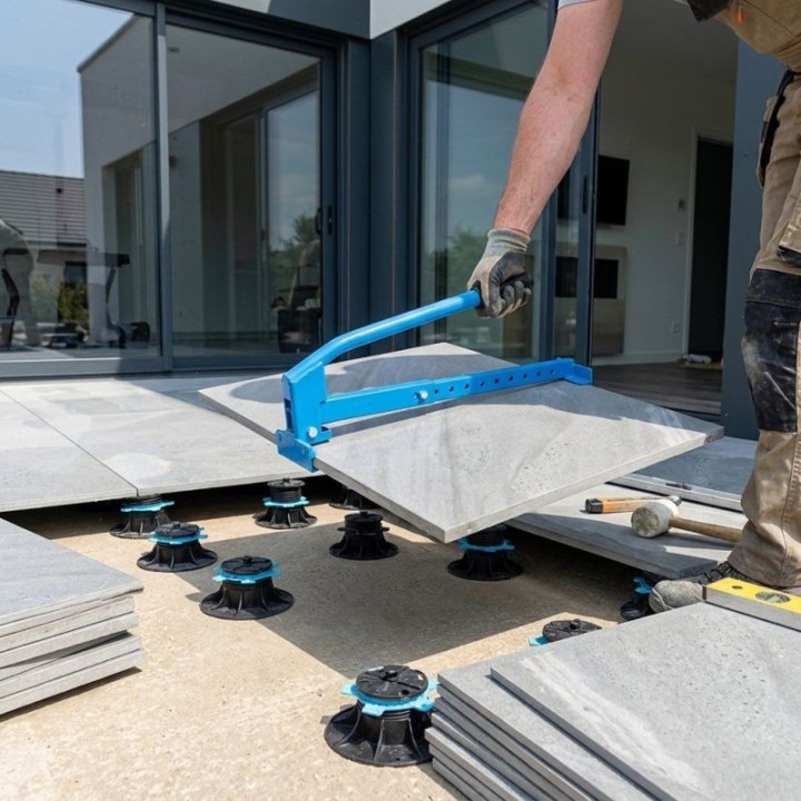 Porte-dalle réglable 30 à 70 cm pour carrelage | Jouplast