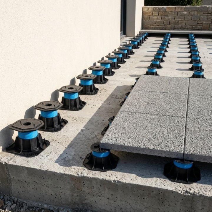 Plaque à dalle plot terrasse 218x218 mm CLEMAN | Jouplast