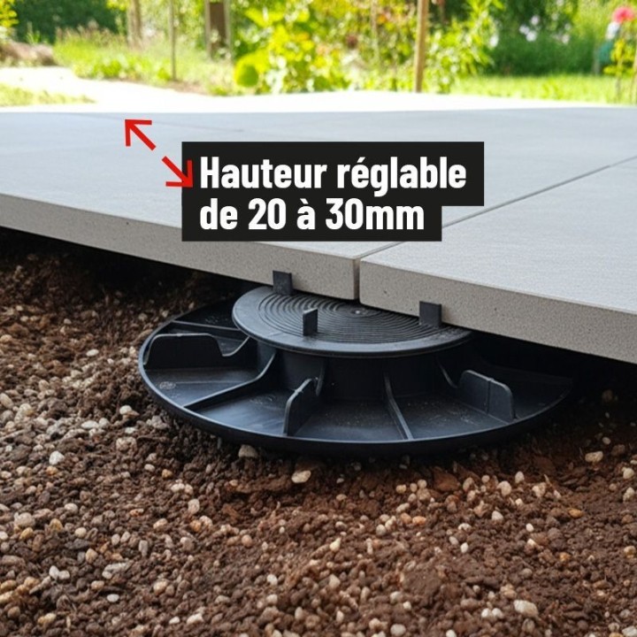 Plot réglable 20/30 mm terrasse dalle ESSENTIEL | Jouplast