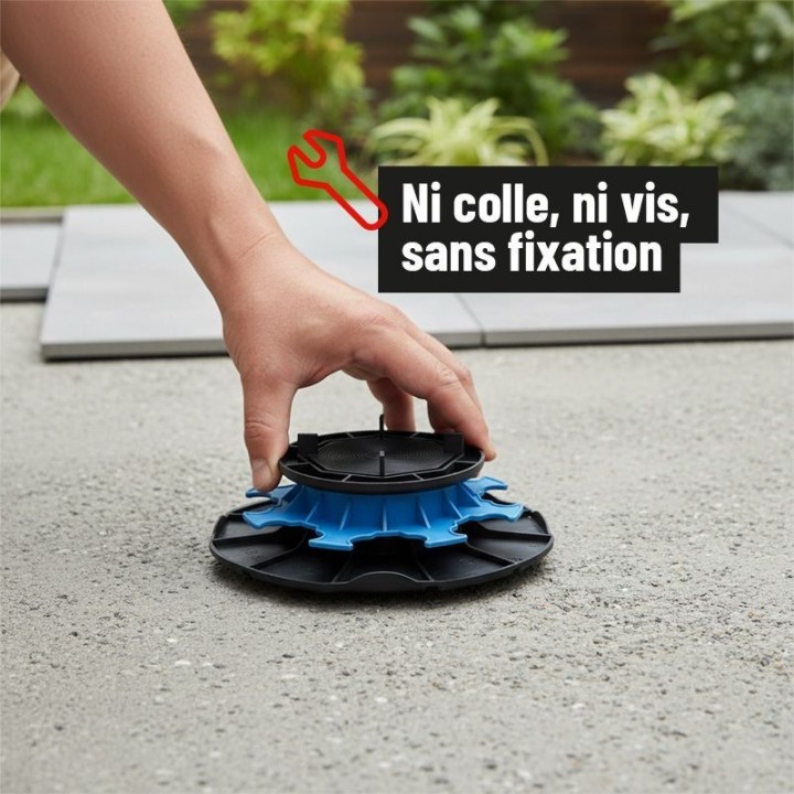 Plot réglable 40/60 mm terrasse dalle ESSENTIEL | Jouplast