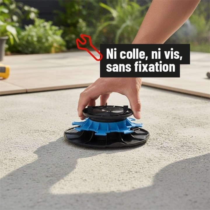 Plot réglable 50/80 mm terrasse dalle ESSENTIEL | Jouplast