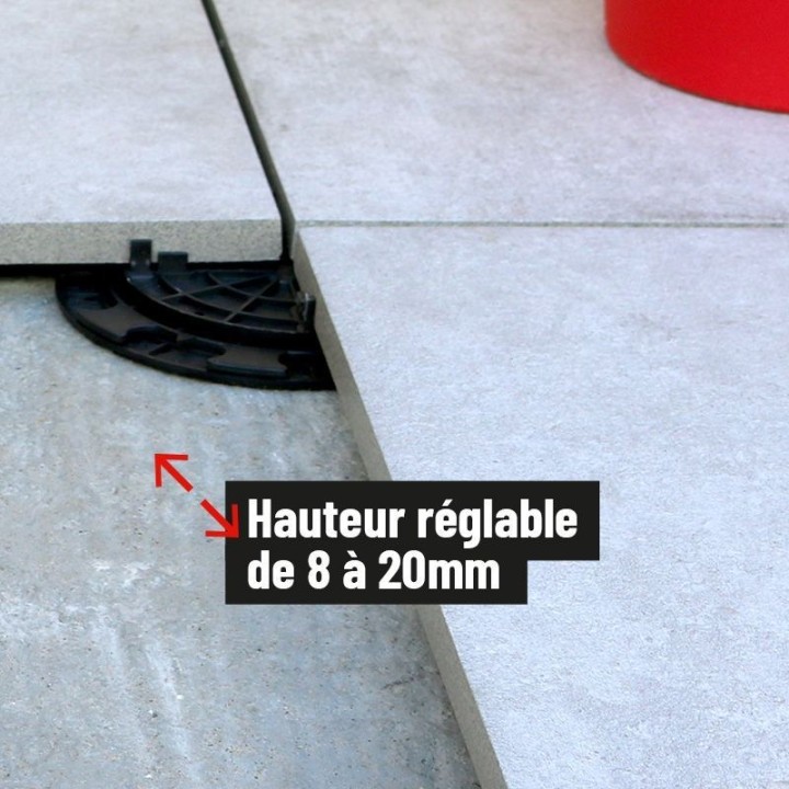 Plot réglable 8/20 mm terrasse dalle ESSENTIEL | Jouplast